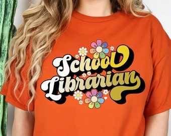 School Librarian SVG PNG, retro Librarian svg, librarian Cut File, Cricut, floral school librarian svg, Commercial use, Reading svg, Book