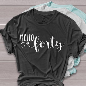 Hello forty svg, 40th bday svg,  40th birthday svg, woman birthday svg, 40 birthday svg, fabulous forty svg, adult birthday svg, 40 af svg
