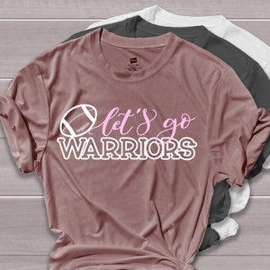 Warriors football svg lets go warriors svg football mom svg | Etsy