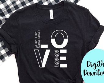 Love svg, hugs and kisses svg, cute love svg, plaid hearts svg, valentines shirt svg, valentine's day svg, valentine silhouette, girl svg
