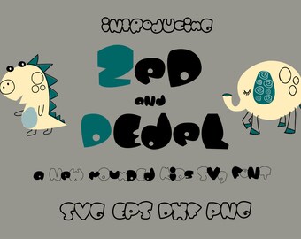 Rounded svg font, Zed and Dedel svg font, kids font, cut font, font for cricut, font for silhouette, dxf font, eps font, png font, cute font