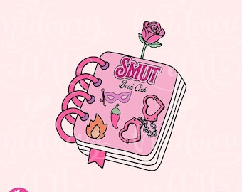 Smut Book Club Notebook Png, Spicy Books Reader, Cute Trendy Aesthetic Popular Bookish png for Stickers, Bookmarks, Commercial Use