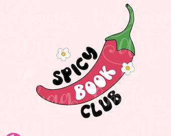 Spicy Book Club Png, Smut pittige leesgrage png sublimatie ontwerp, Perfect voor shirts, stickers, bladwijzers en meer voor commercieel gebruik