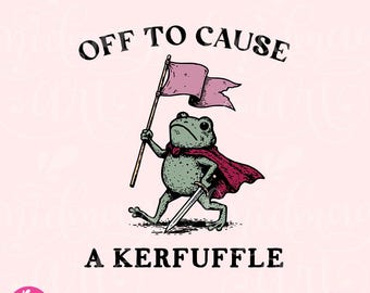 Off To Cause A Kerfuffle Png, Adult Humor Sarcastic Animal Rabbit Gift Shirt Silly Animal Mental Health Png, Commercial Use