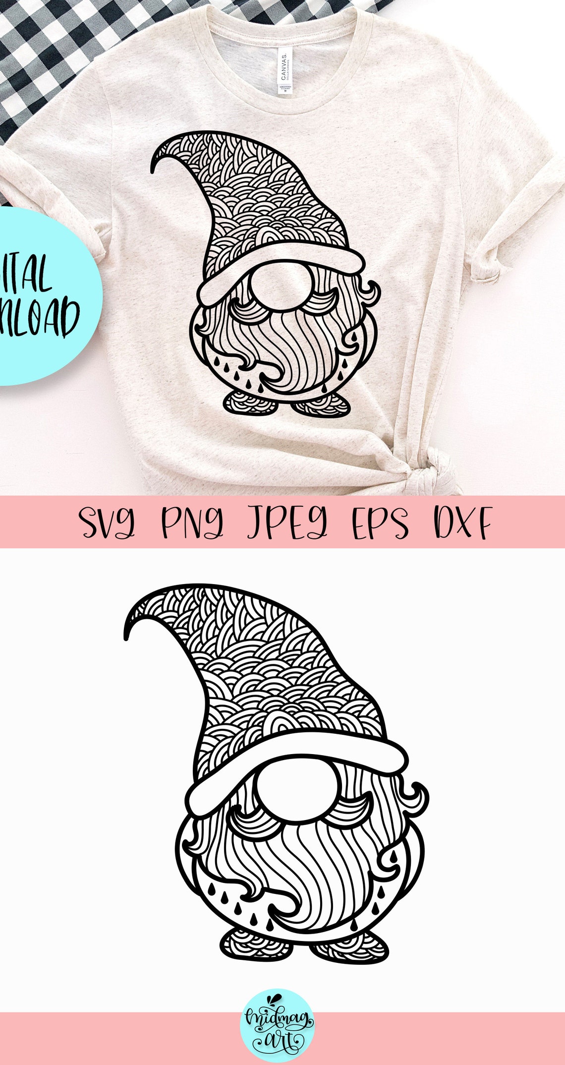 Mandala gnome svg mandala svg gnome svg mandala gnome cut | Etsy