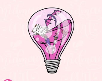 Fantasy Romance Bulb PNG, Cute Trendy Aesthetic Fantasy Romance Romantasy Fourth Wing Dragon png voor stickers, bladwijzers, commercieel gebruik