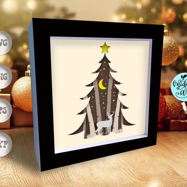 Christmas scene shadow box svg, christmas scene Shadow Box Svg, paper cut svg, Cardstock Svg, Silhouette Files, paper craft svg