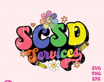 Scsd-tjänster PNG svg, specialpedagogisk tillbaka till skolan-design, sublimeringsdesigner nedladdningar, PNG-fil, svg, dtf, dtg, htv