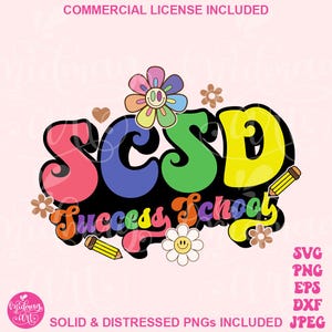 Scsd réussite scolaire PNG svg, conception de la rentrée des classes de l&#39;éducation spéciale, téléchargements de modèles par sublimation, fichier PNG, svg, dtf, dtg, htv