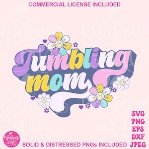Tumbling Mom PNG Svg, Gymnastics Design, Sublimation Designs Downloads, PNG File, Floral design, Commercial use