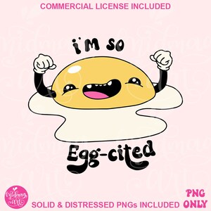 I&#39;m so eggcited png, Retro easter png, Groovy easter png, Retro easter clipart, Easter vibes png, Happy easter sublimation, Commercial use