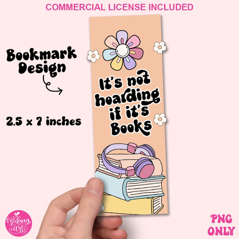 No es acaparamiento si se trata de diseño de marcadores de libros, sublimación para amantes de los libros, archivo PNG, lindo diseño de marcador imprimible tipo libro creativo imagen 1