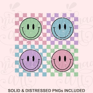 Smiley checkered Png svg, Checkered Pattern Svg, Smiley Face Svg, Trendy Png, colored checkered png, Aesthetic Svg, Retro Svg, dtg, dtf, htv