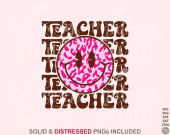 Teacher smiley SVG PNG, Smiley svg, Educator svg, Back to School svg, Teaching svg, Teach svg, Silhouette svg, Cricut Svg, teacher svg png