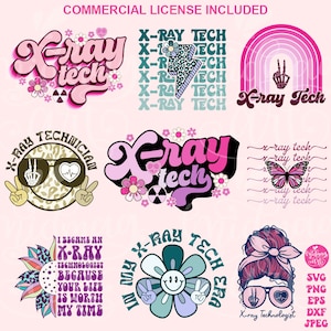 X-Ray Tech Svg Png-bundel, röntgentechnoloog svg, röntgentechnicus svg, eps, dxf, ai, png, bestanden voor de Cricut, commercieel gebruik