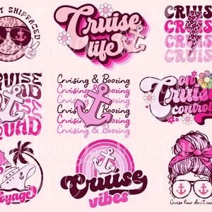 Retro cruise SVG PNG bundle, cruise squad svg png, cruise life svg png, let's get shipfaced svg, on cruise control svg, cruise vibes svg