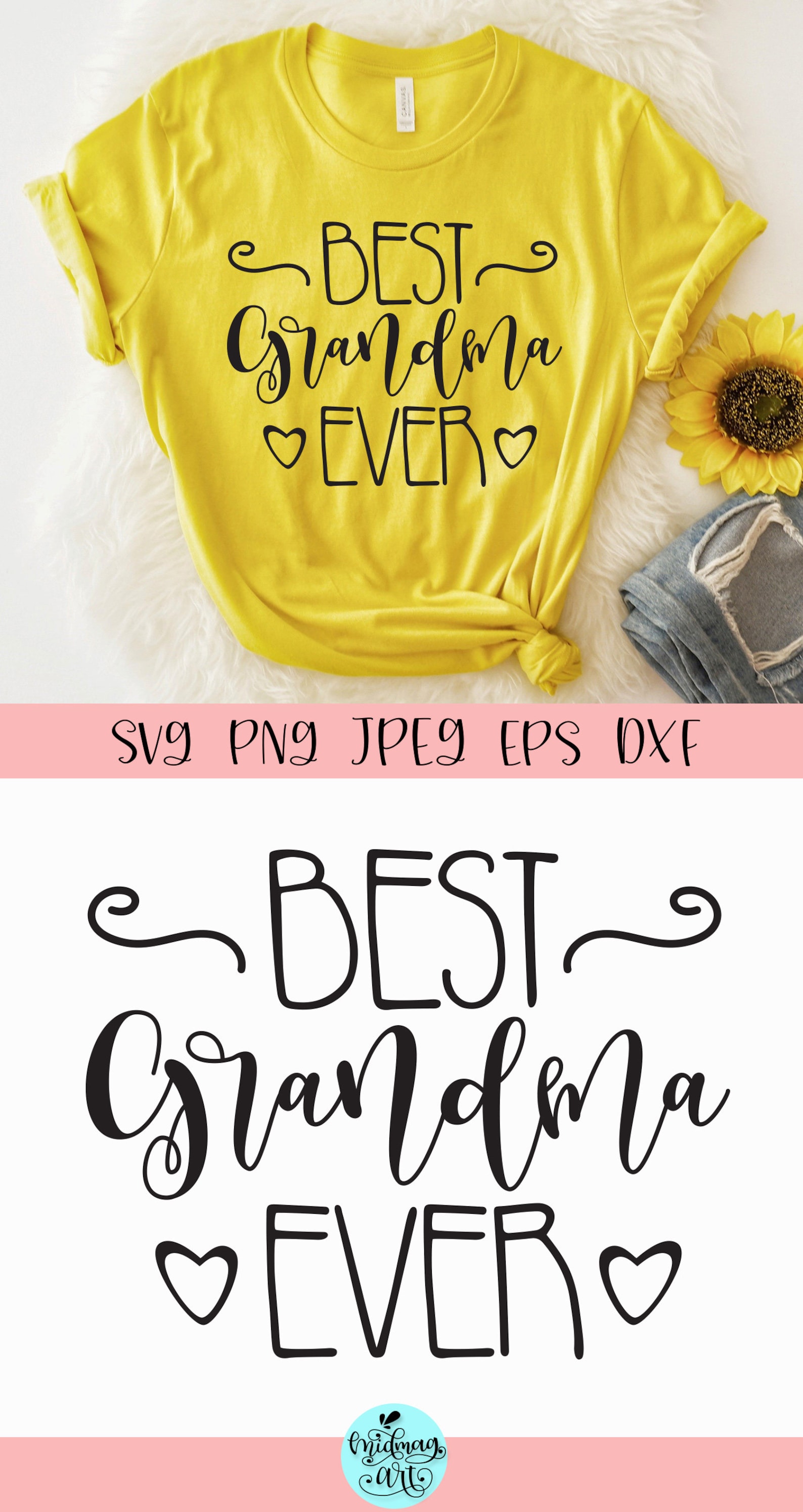Best grandma ever svg most loved grandma svg grandma svg Etsy