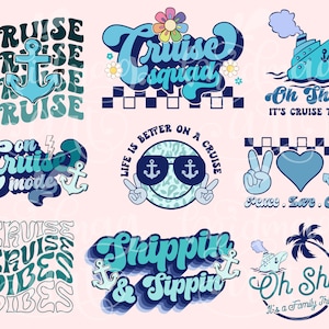 Retro Cruise SVG PNG Bundle, Retro Svg Bundle, Retro Cruise Bundle, Aesthetic Sayings svg, Cruise Shirt Bundle, Matching svg for Summer