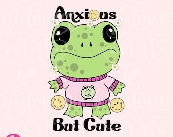 Anxious But Cute Png, Mental Health Matters, Anxious But Cute, Self Care Png, Self Love Png, Motivational Png, Sticker PNG, Commercial Use