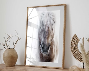 Palomino Horse Face Art Print, Estampado de caballos, Arte ecuestre, Pintura de caballos