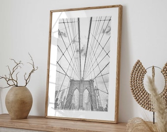 Brooklyn Bridge Print New York City Art, Printable, NYC Photography, Printable Wall Art, Art Print