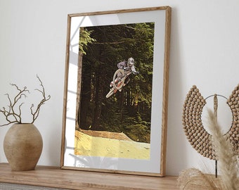 Epic Airborne MTB Moment: Downhill Thrills Mountain Bike Printable Wall Art for Home Decor