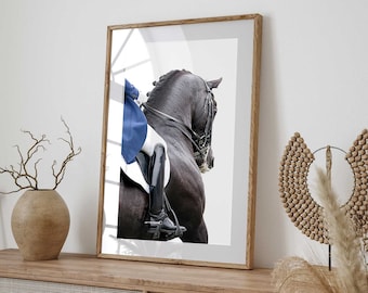 Black Dressage Horse Print, Black Horse Art, Black Horse Printable, Black Horse Photography, High-Quality Art, Printable Wall Art