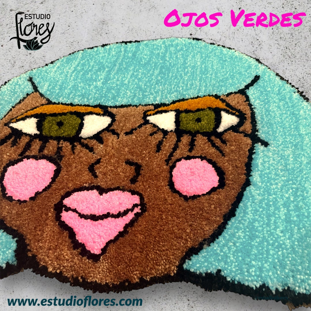 Green Eyes Custom Tuft Rug Design Customized Design Shape Characters ...