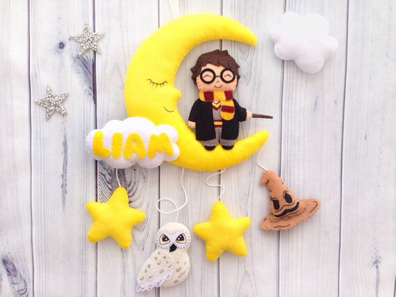 Personalized Moon Mobile Custom Felt Moon Owl Baby Mobile Etsy