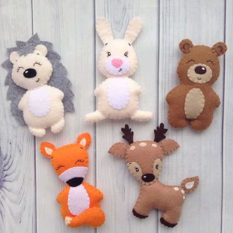 Felt Woodland Animals Toys for Baby Mobile Forest Rabbit Etsy