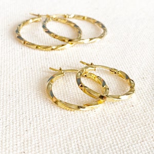 Gold Twisted Hoop Earrings | Statement Hoops | Dainty unique hoops | Gold filled hoops | Rope Earrings | Minimalist earrings | Tiny hoops