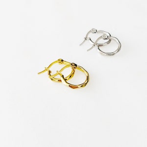 Fancy cut Hoop Earrings | Statement Hoops | Dainty unique hoops | Gold filled hoops | Huggies Earrings | Minimalist earrings | Tiny hoops