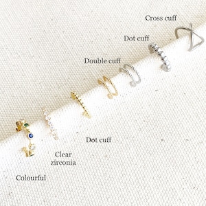 Ear wrap, Micro pave cube Zirconia, dainty minimal gold cuff, no piercing cartilage, Wrap earrings, Cute Earrings, Gift Under 20, Cute cuff