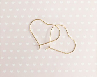 Gold Heart Hoop | Endless heart earrings | Swan earrings  | Gift for her | Tiny Heart hoop | Heart earrings | Hypoallergenic|E-girl earring