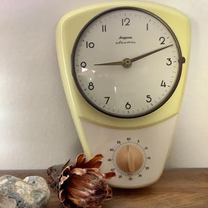 Küchenuhr mit Zeitmesser Keramik Dugena Gelb Vintage