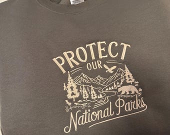 Embroidered Protect our Parks Crewneck