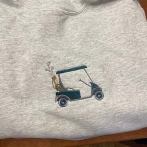 Embroidered Golf Cart Crew Neck Sweatshirt