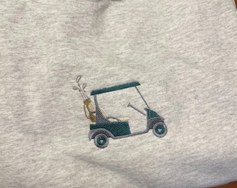 Embroidered Golf Cart Crew Neck Sweatshirt