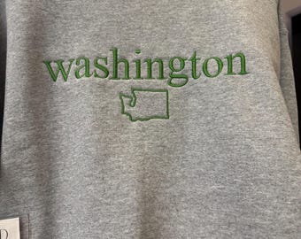 Embroidered Washington State Crewneck