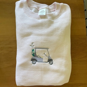Embroidered Golf Cart Crew Neck Sweatshirt