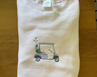 Embroidered Golf Cart Crew Neck Sweatshirt