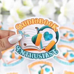 Audiobook Enthusiast sticker - Bookish sticker - Gift for bookworm - Vinyl bookish sticker - Bookworm stocking stuffers - Ready To Ship