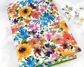 Adjustable book cover - Floral book cover - Sunflower book cover - Floral book cover - Adjustable book sleeve - Paperback cover - Flowers