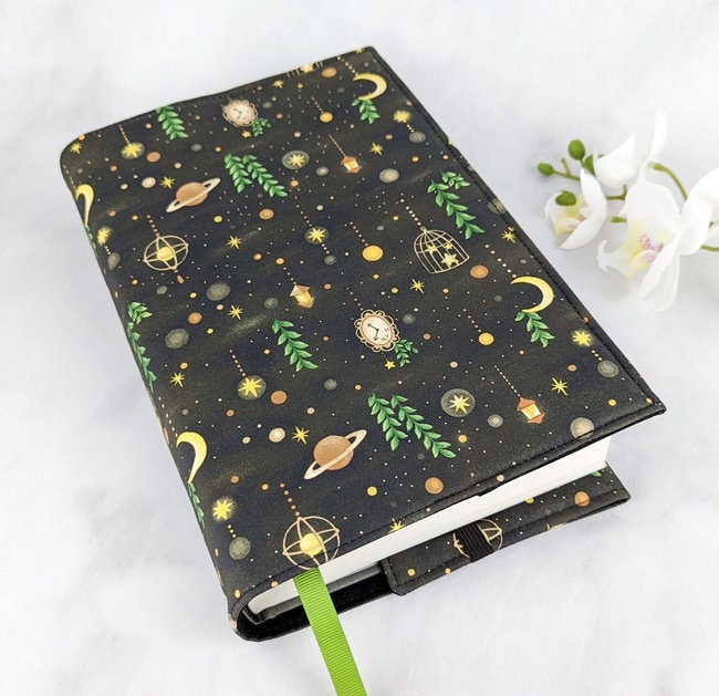 Adjustable Book Cover - Fabric Moon Sleeve Gift For Bookworm Celestial