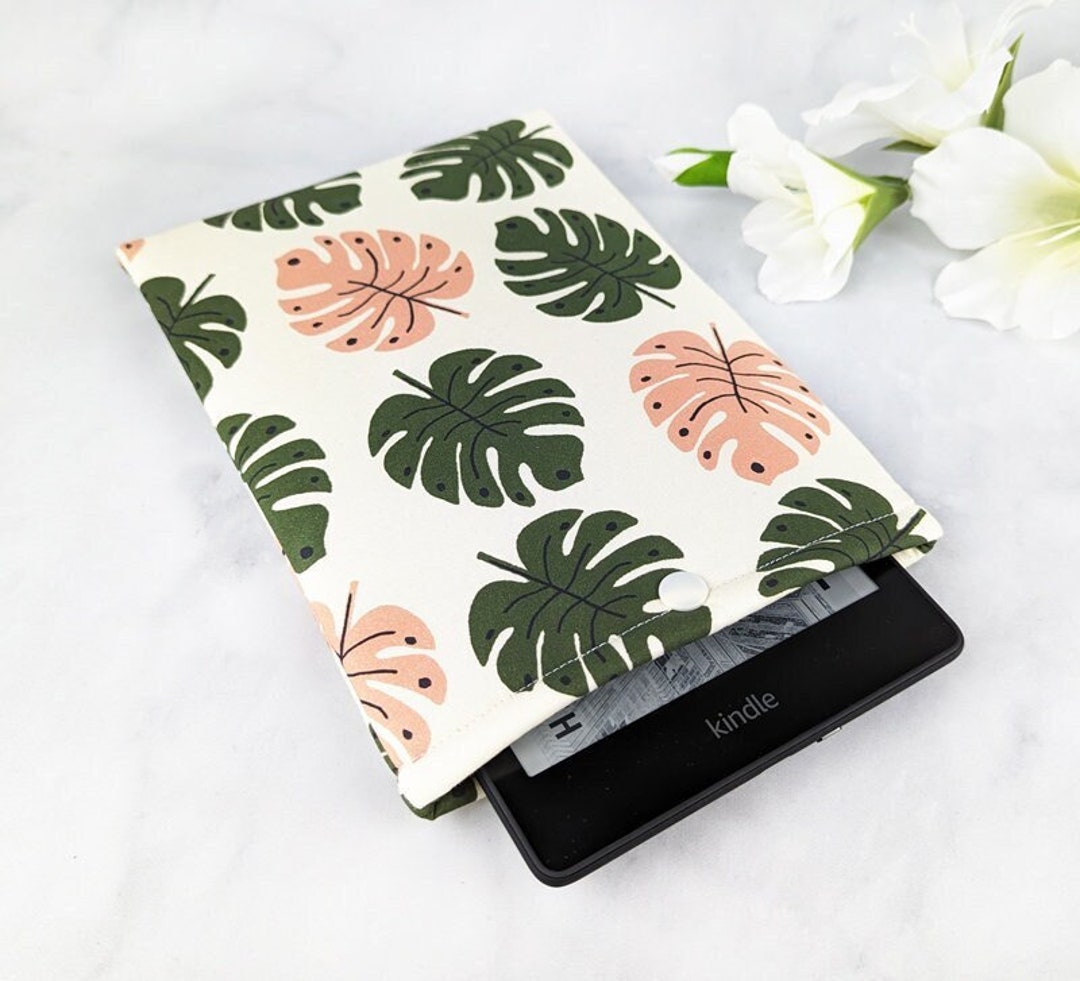Kindle Paperwhite Sleeve With Snap Monstera Kindle Sleeve Etsy