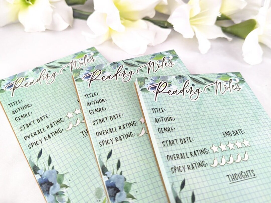 Reading Notes Notepad Book Review Notepad Reading Journal Sheets Gift