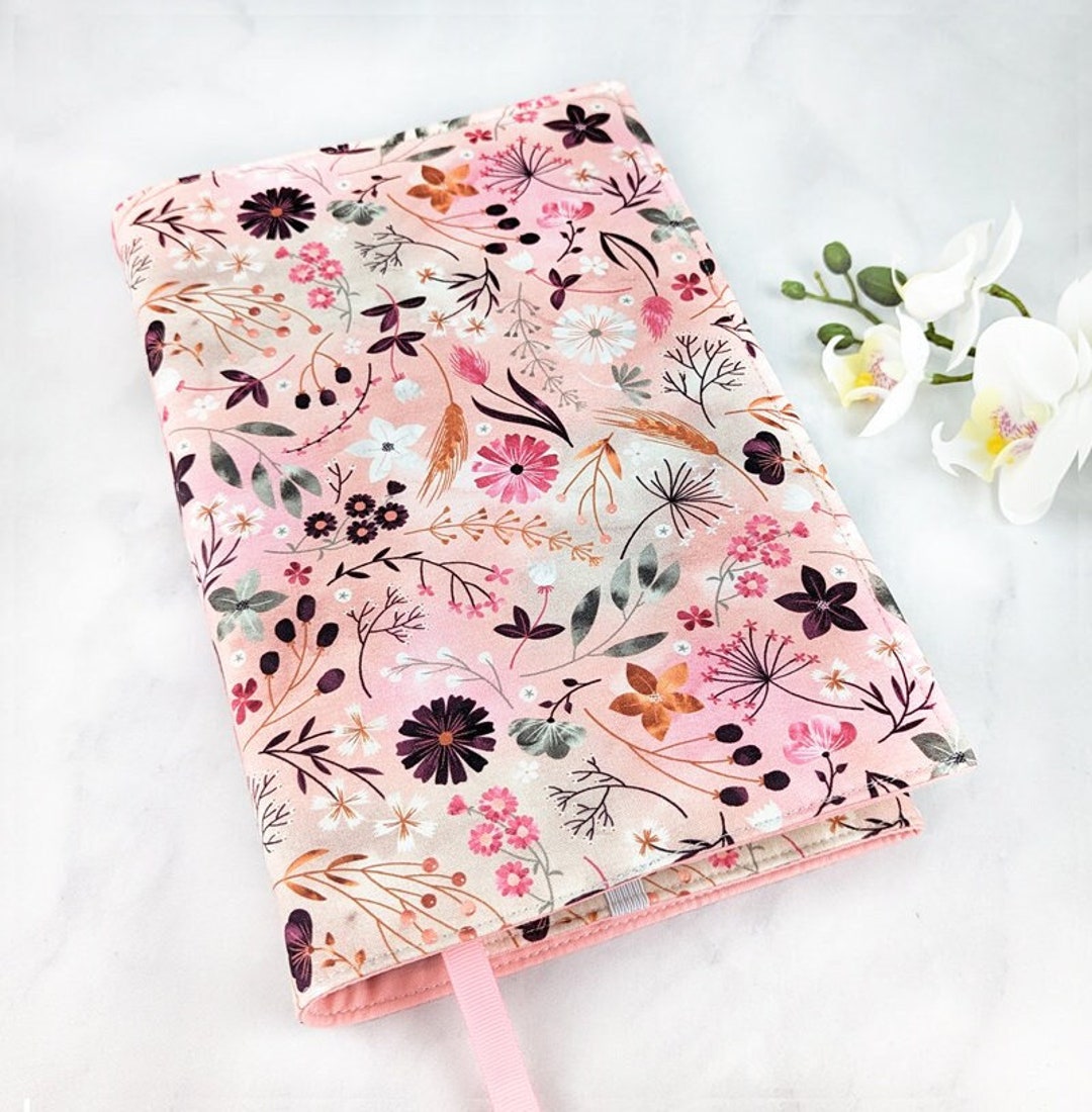 Adjustable Book Cover - Fabric Book Cover - Floral Book Sleeve - Fabric ...