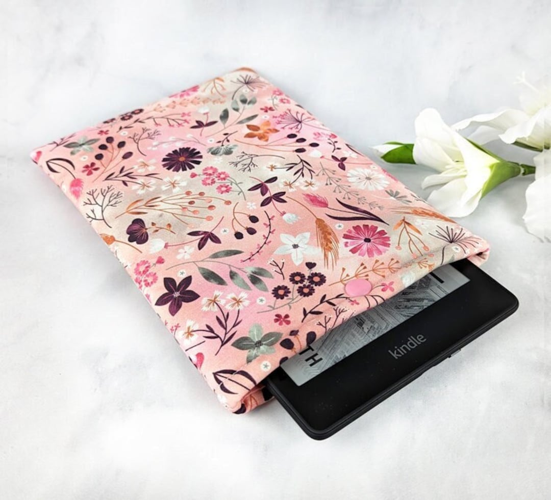 Kindle Paperwhite Sleeve With Snap Floral Kindle Sleeve Pink Kindle
