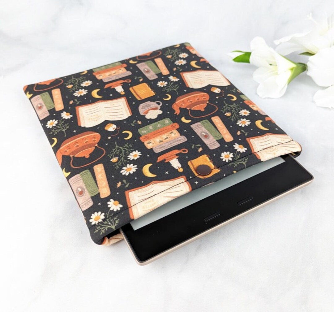 Kindle Oasis Sleeve With Snap Cottagecore Kindle Sleeve Chamomile Tea