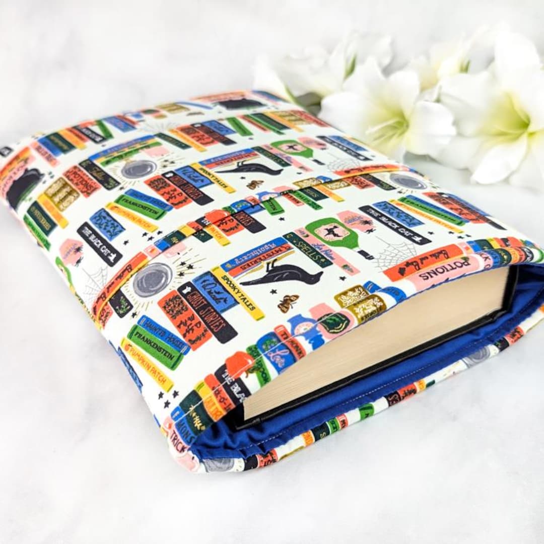 Padded Book Sleeve - Maxi Book Sleeve - Book Sleeve With Pocket - Hardcover Book Sleeve - Halloween - Etsy